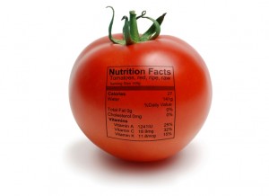 Tomatoe with nutriton facts