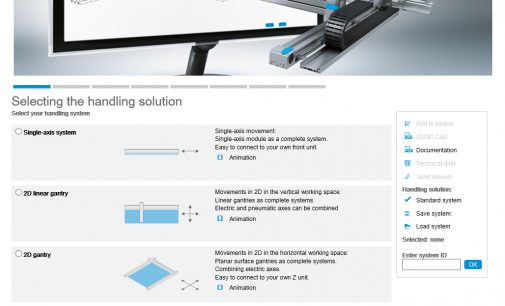 70% time savings in system configuration and ordering achievable with the Festo Handling Guide Online