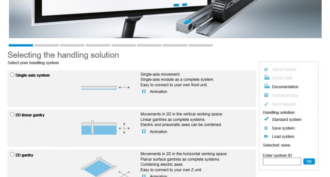 70% time savings in system configuration and ordering achievable with the Festo Handling Guide Online